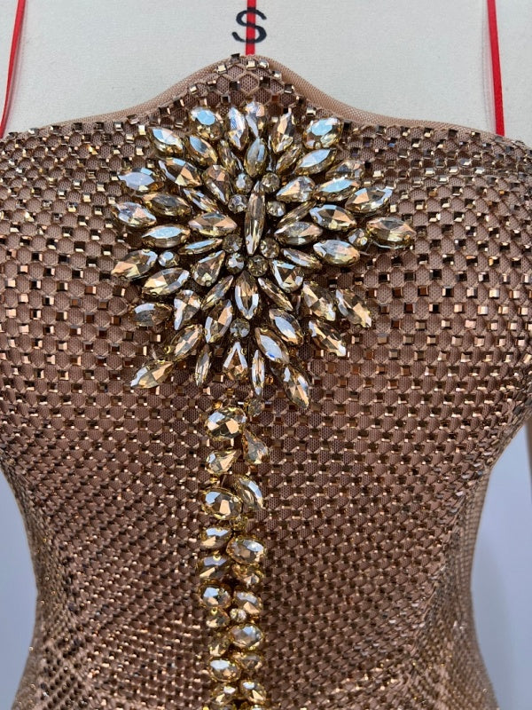 Sparkly Beaded Crystal Evening Dress