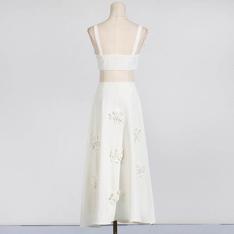 Classic Blossom Skirt Set White - REBECATHELABEL