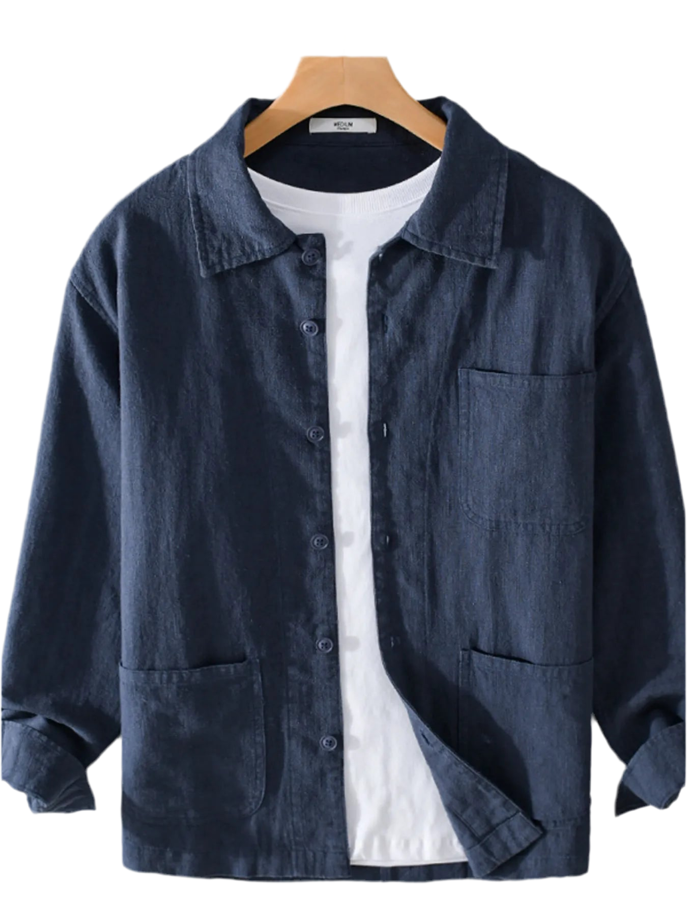 Men's Plus Size Button-Up Shirt with Chest Pocket