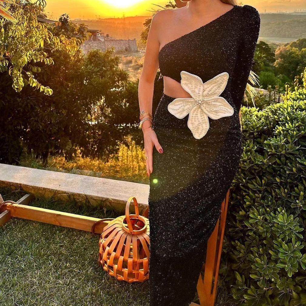 Nastya flower pearl dress - REBECATHELABEL