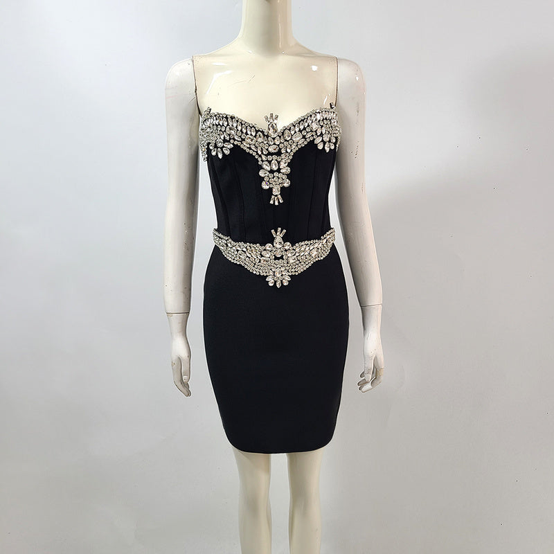 Charming Rhinestones Cocktail Dress