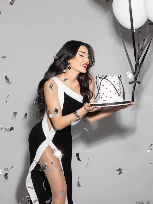 Lulu One Shoulder Bandage Maxi Dress