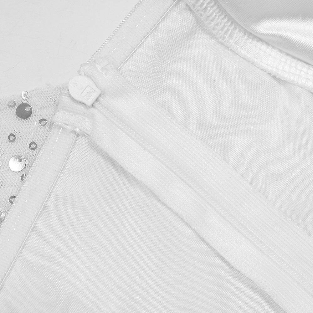 Satin Fabric Patchwork Tulle Swing Dress - REBECATHELABEL