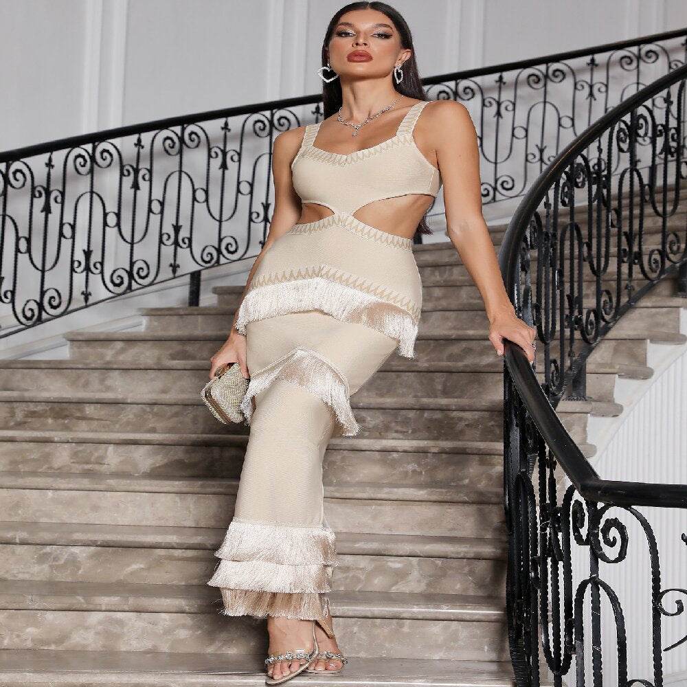 Knitted Sling Bandage One Piece Dress - REBECATHELABEL