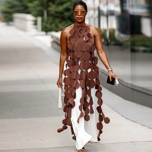 Backless Circle Cutout Fringe Top - REBECATHELABEL