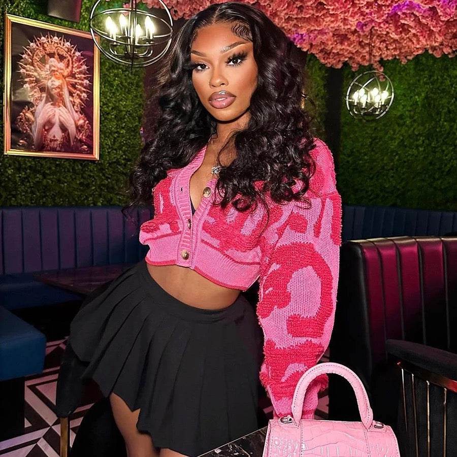 Bare Midriff Sweet Knitted Cardigan - REBECATHELABEL