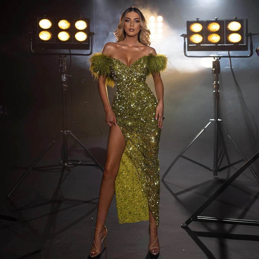 Becca sequin feather dress - REBECATHELABEL