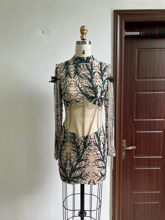 Becky rhinestones and pearls dress - REBECATHELABEL