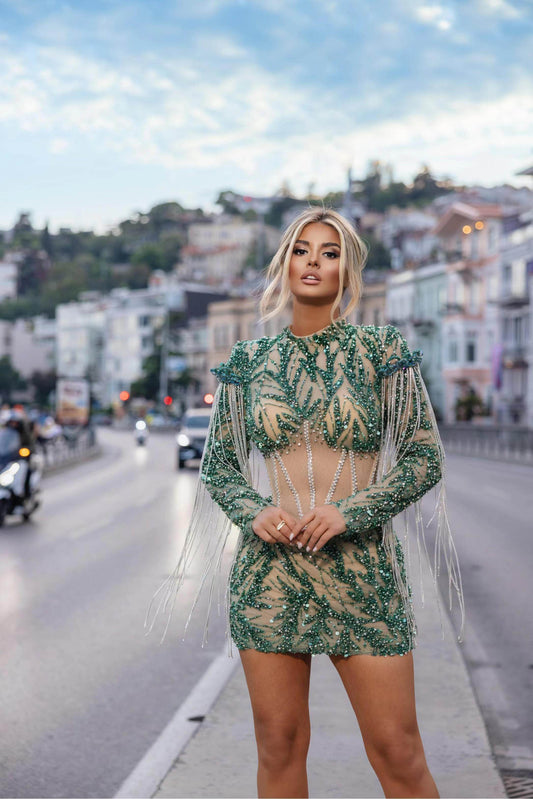 Becky rhinestones and pearls dress - REBECATHELABEL