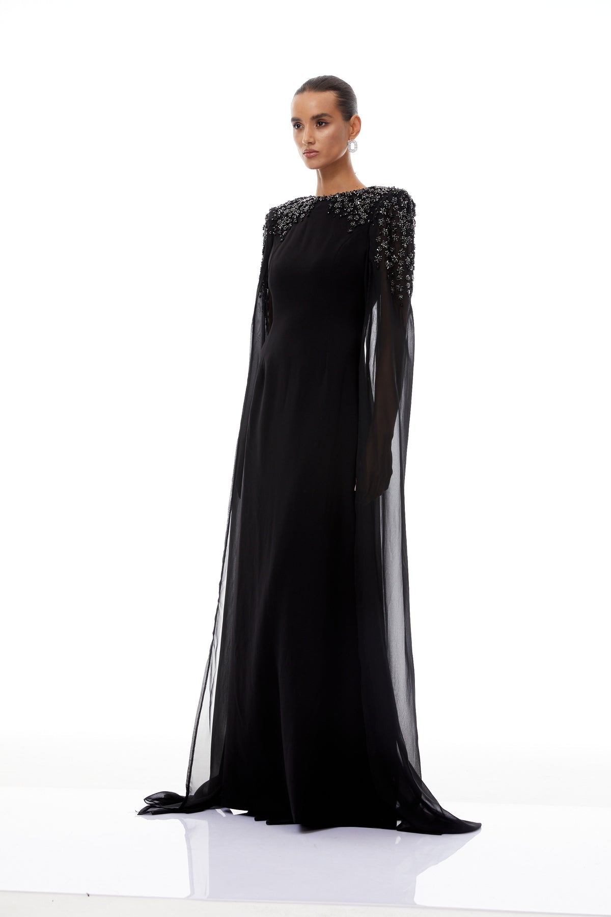 Black Embellished Maxi Gown