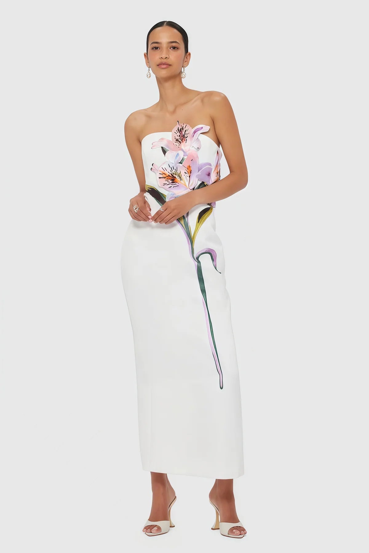 White Floral Embroidered Maxi Dress