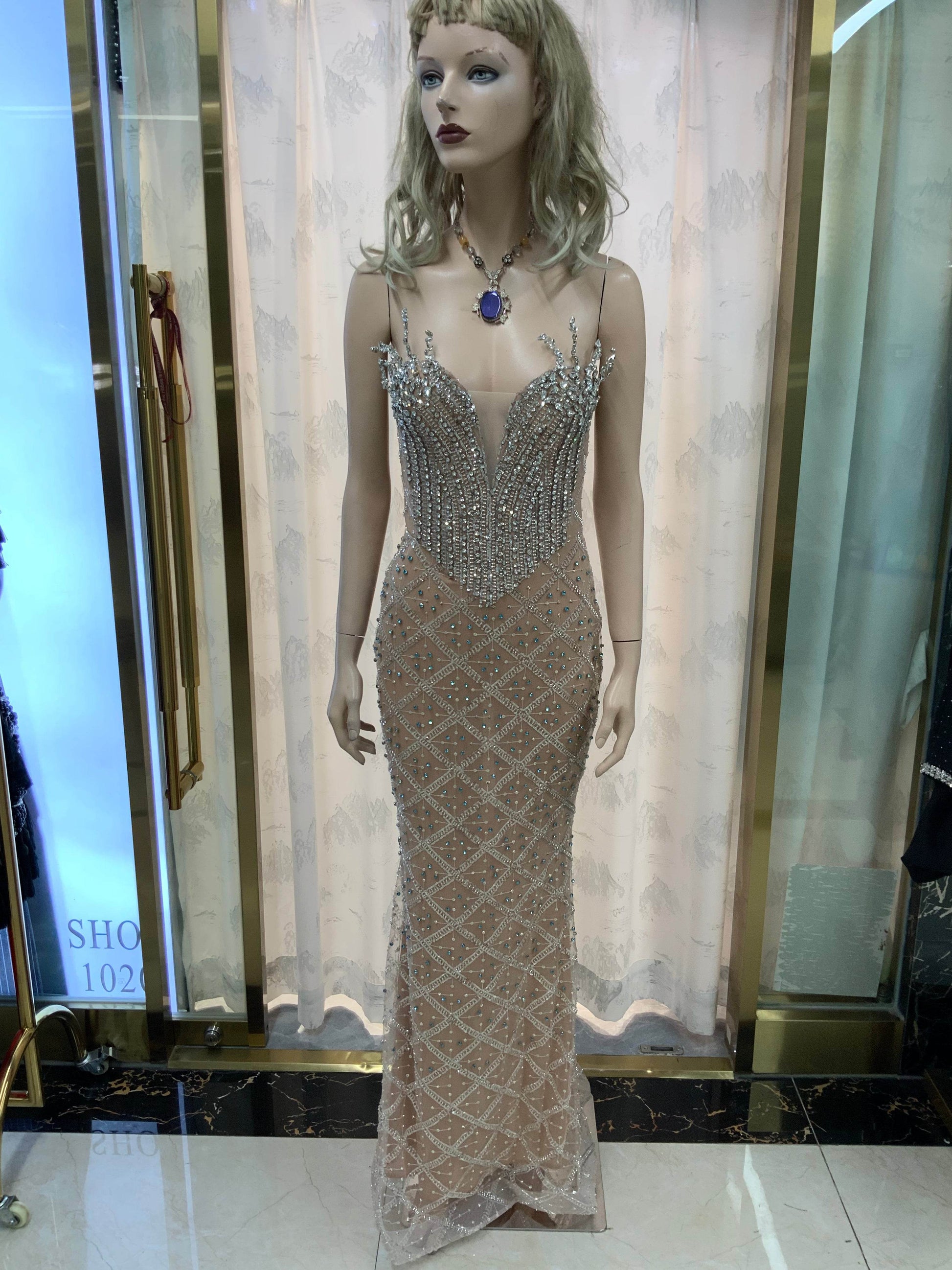 Lala rhinestone dress - REBECATHELABEL