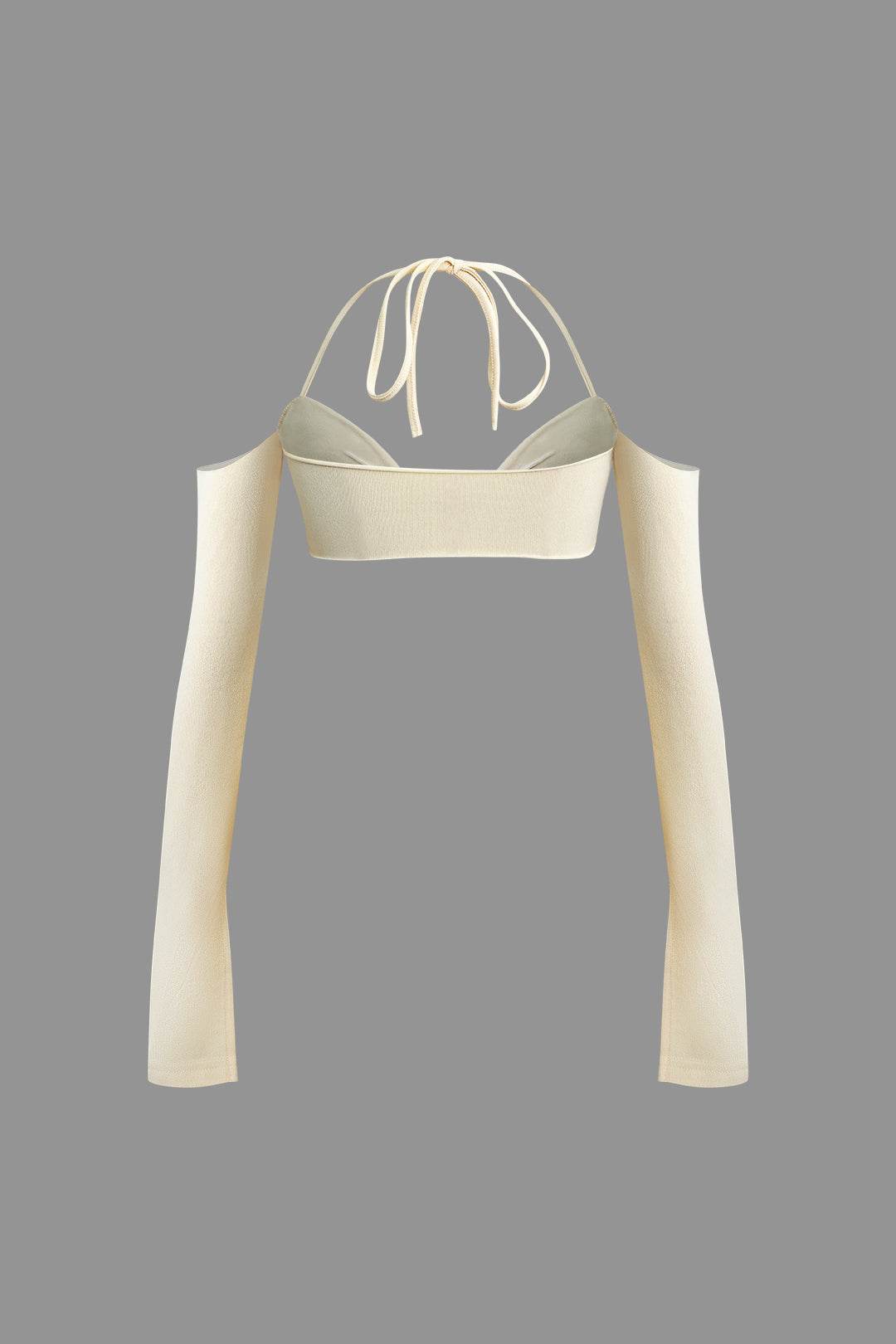 Twist Tie Halter Long Sleeve Bra Top And Maxi Skirt Set - REBECATHELABEL