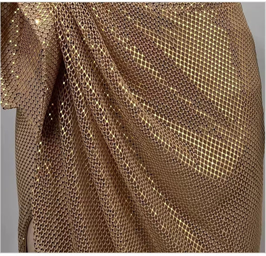 Tube Top Beaded Slim Bag Hip Split Sequined Party Dinner Evening Dress