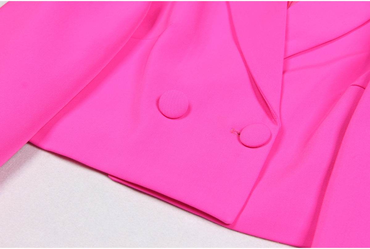 High Ostrich Feather Long Sleeve Slim Fit set - REBECATHELABEL