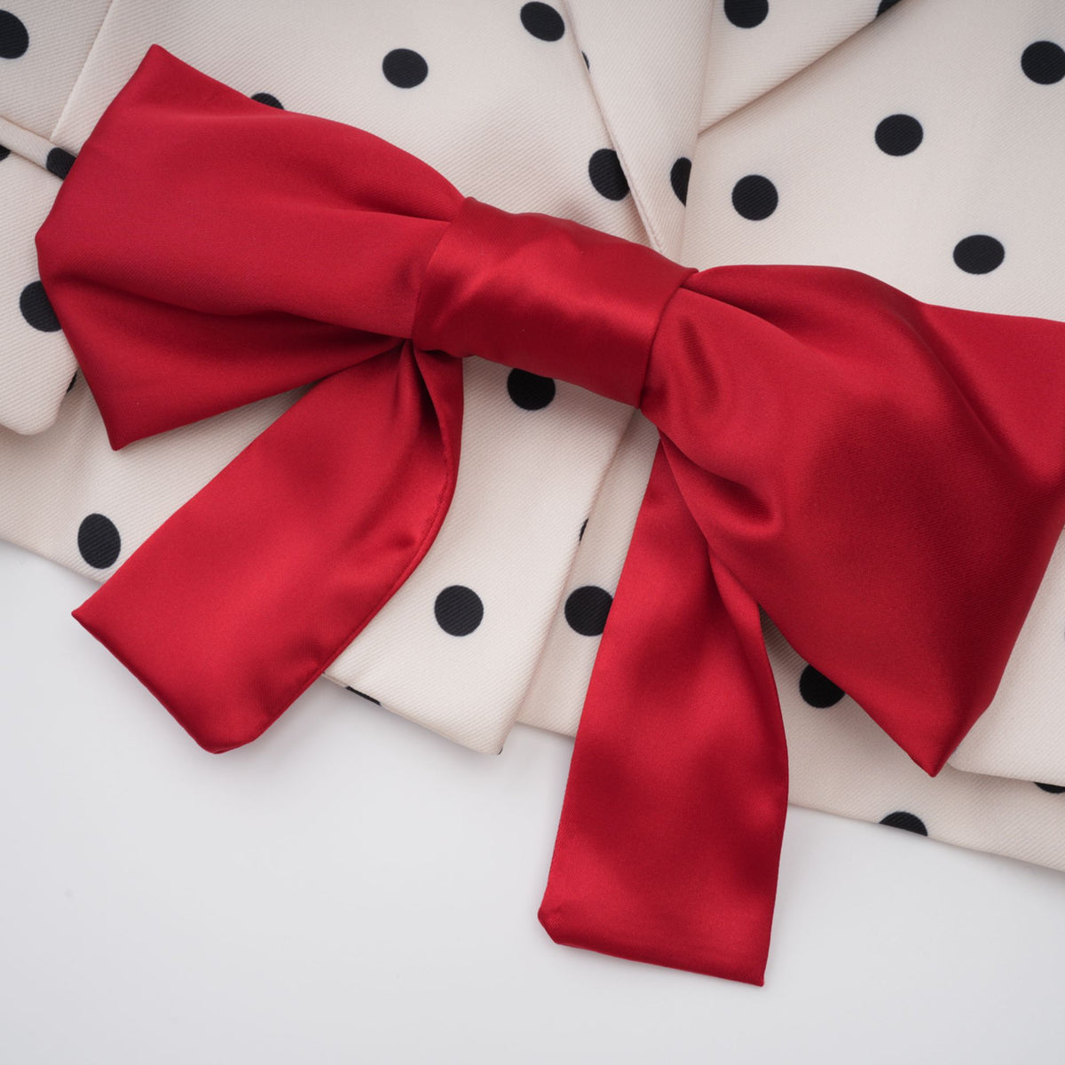 White Bowknot Polka Dot Short Jacket