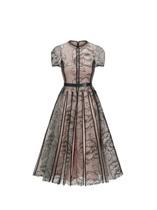 Floral Embroidered Midi Dress