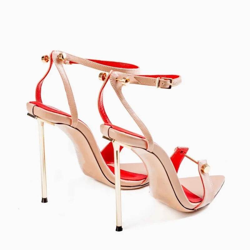 Pointed Toe One Button Metal Heel - REBECATHELABEL