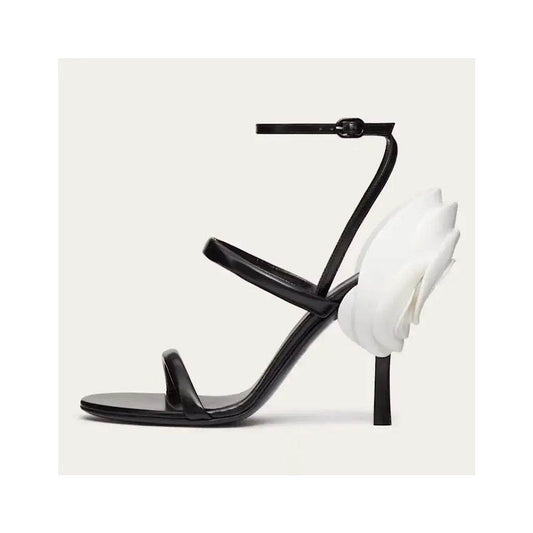 Black rose Blossom Sandals - REBECATHELABEL