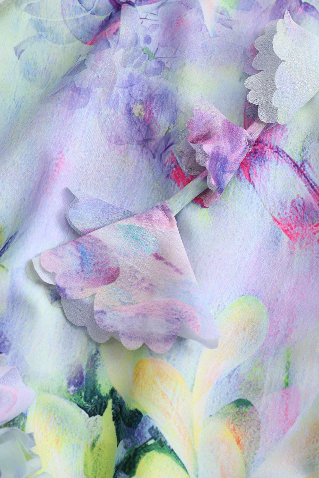 Floral Print Fringe Ruffle Tummy Control Swimwear And Ruched Cover Up Set - REBECATHELABEL