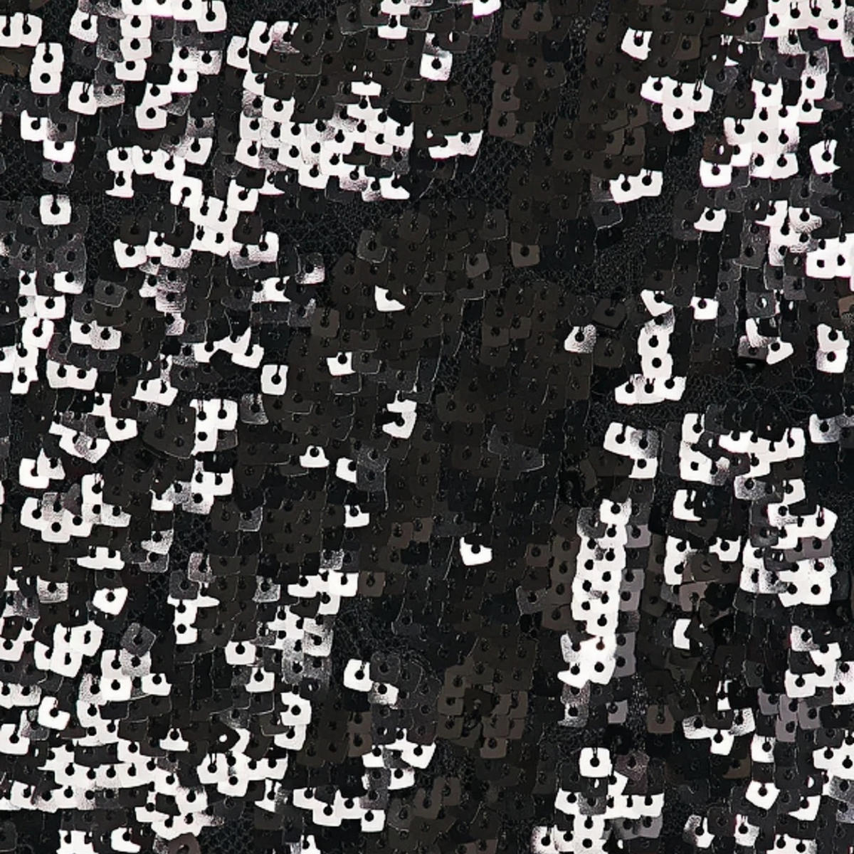 Black Lace Panel Sequined Maxi Dress