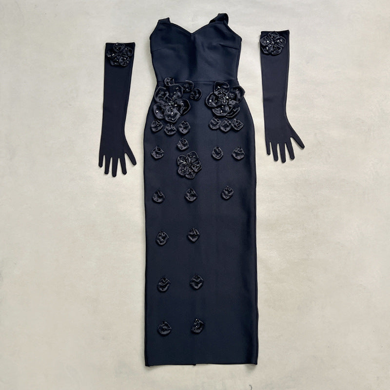 Splicing Three Dimensional Flower dress