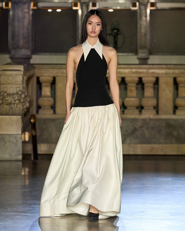 Halter Neck Dress Contrast Color Sleeveless dress