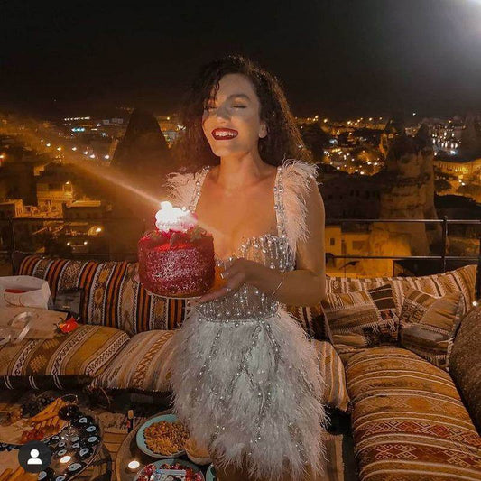 Cails feather dress - REBECATHELABEL