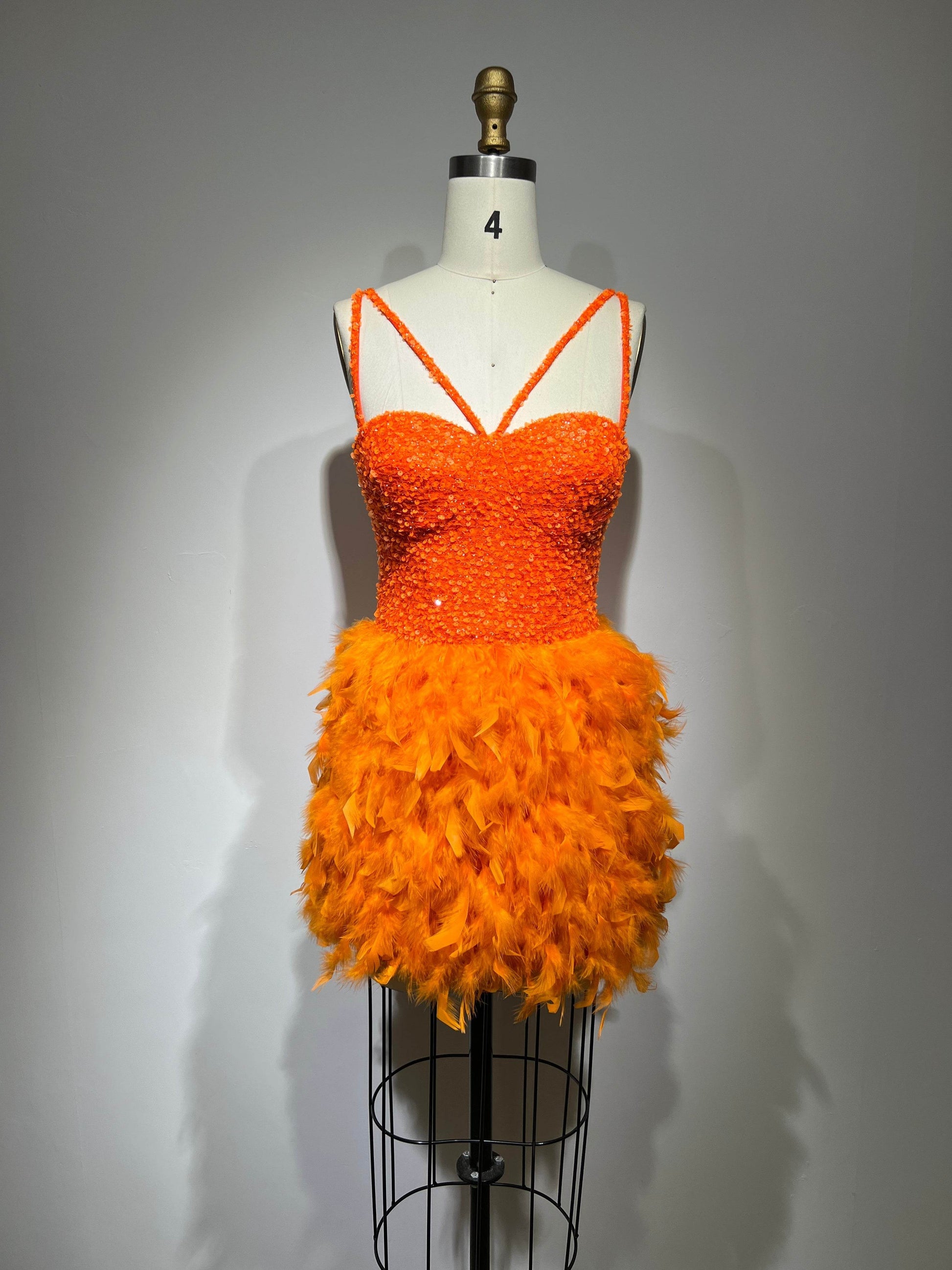 Cameli Sequin Feather Mini Dress - REBECATHELABEL