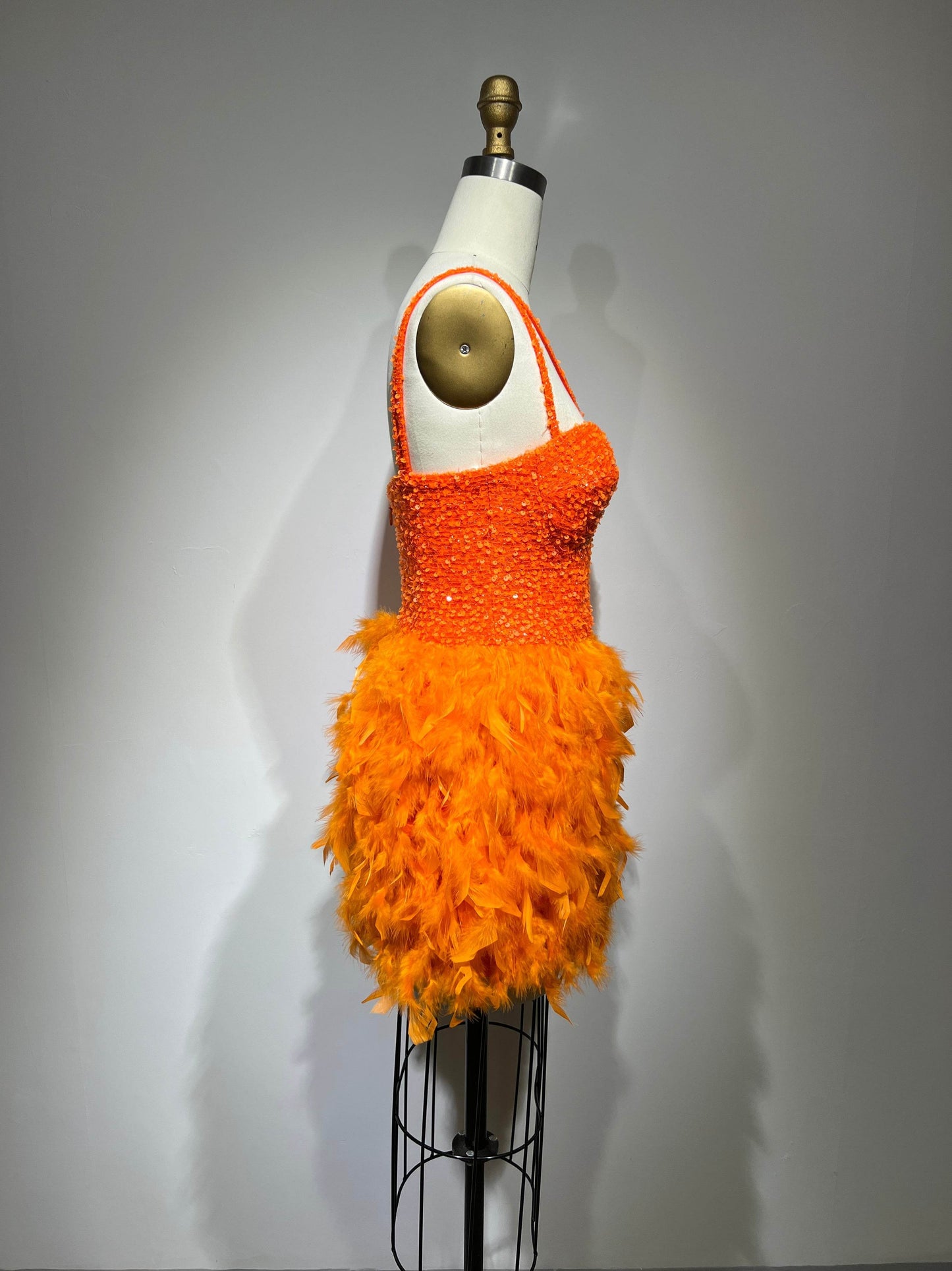 Cameli Sequin Feather Mini Dress - REBECATHELABEL