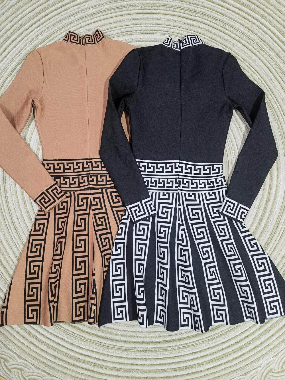 Casual Pleated Puff Skinny Mini Dress - REBECATHELABEL