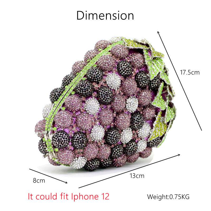 Cherry rhinestone flower clutch - REBECATHELABEL