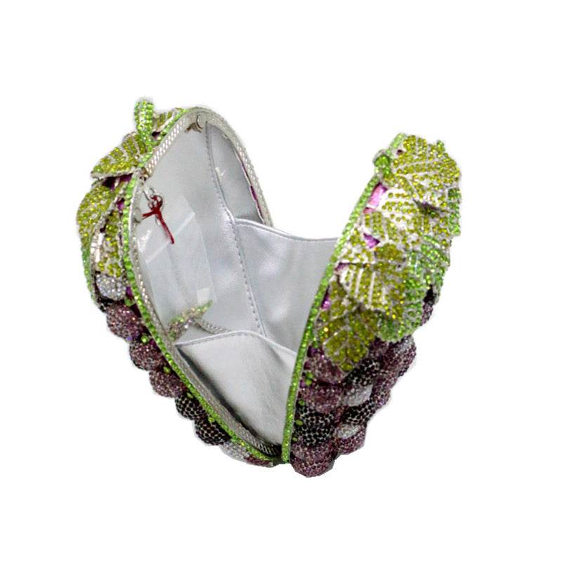 Cherry rhinestone flower clutch - REBECATHELABEL