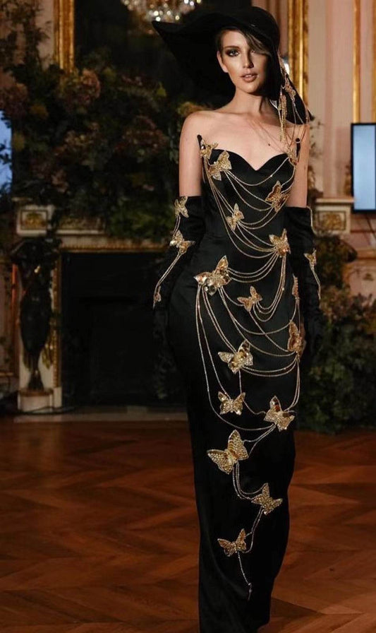 Chic me floor length dress - REBECATHELABEL