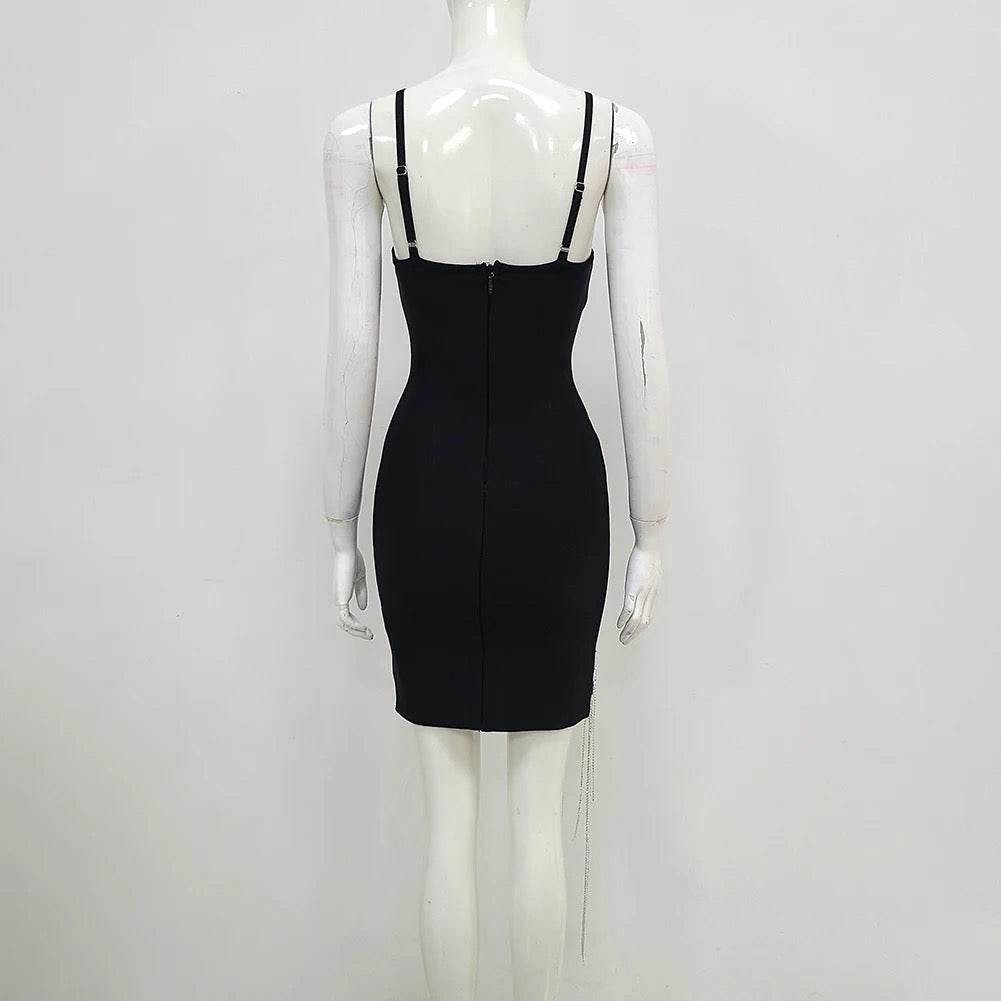 Crystal Fringe Bandage Dress - REBECATHELABEL