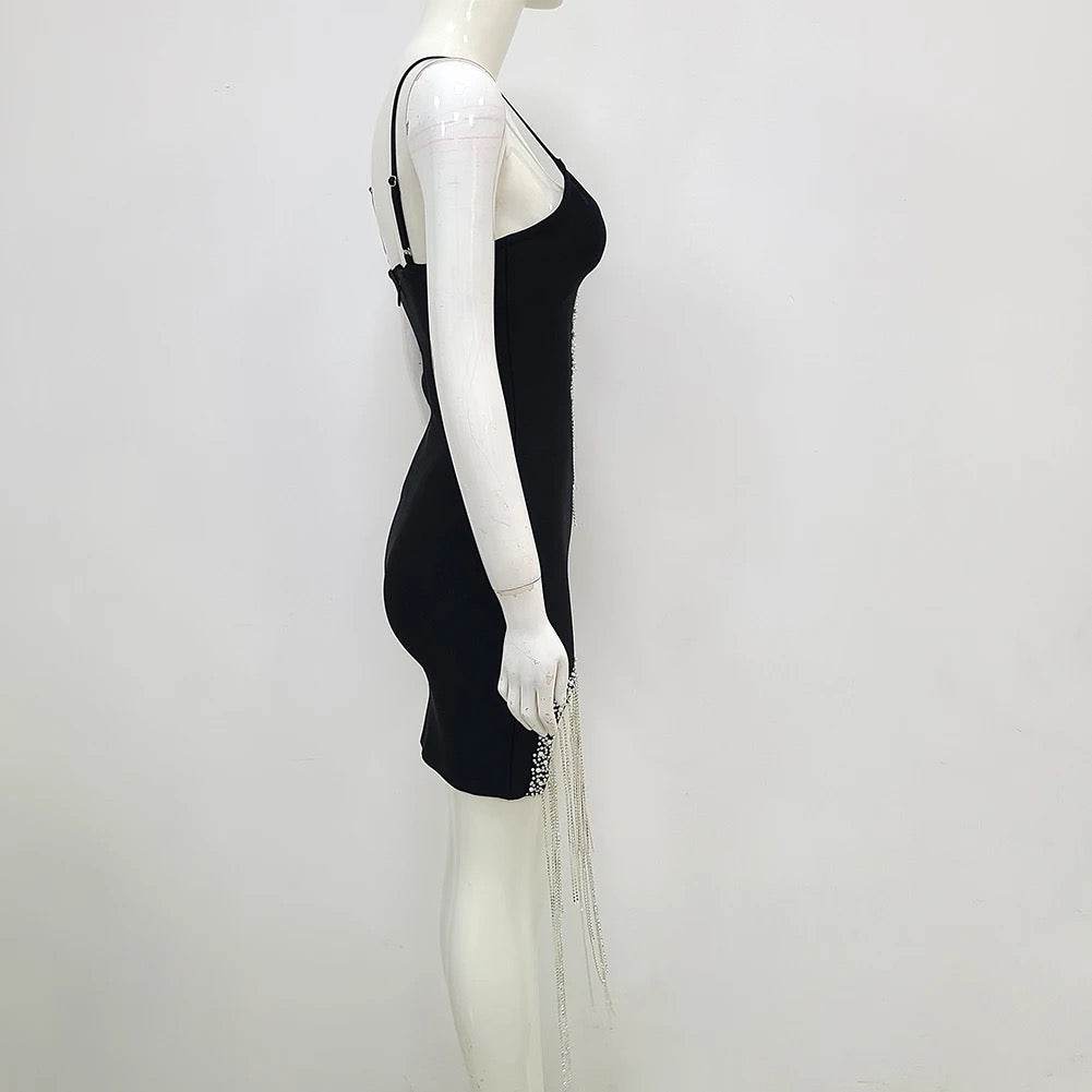 Crystal Fringe Bandage Dress - REBECATHELABEL