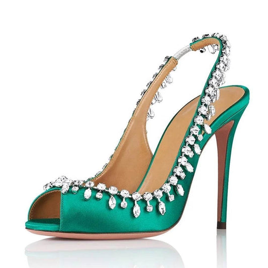 Crystal Rhinestone heels - REBECATHELABEL