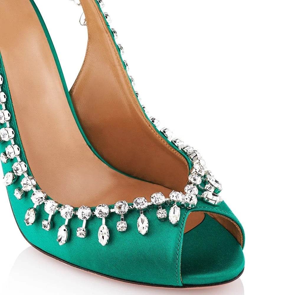 Crystal Rhinestone heels - REBECATHELABEL