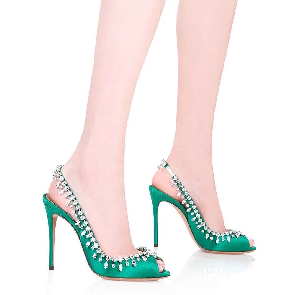 Crystal Rhinestone heels - REBECATHELABEL