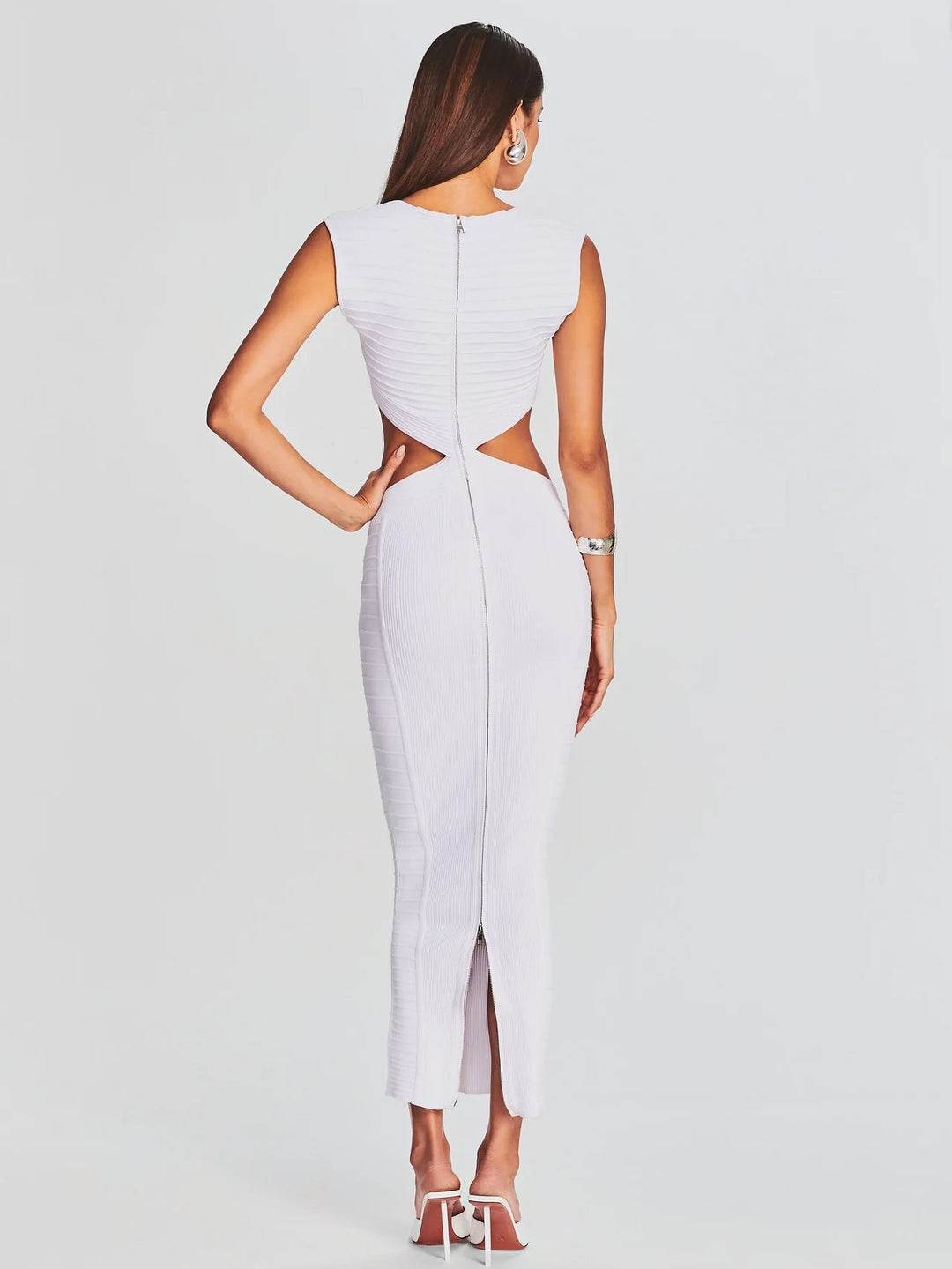 Cut Out Design Evening Bandage Dress - REBECATHELABEL