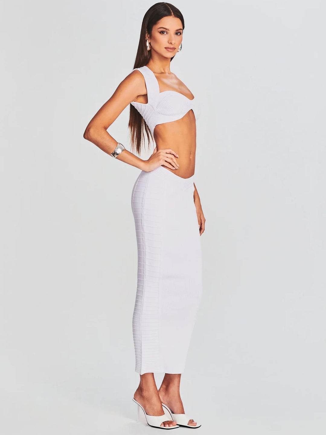 Cut Out Design Evening Bandage Dress - REBECATHELABEL