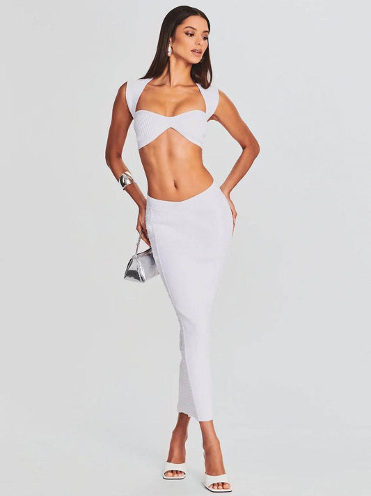 Cut Out Design Evening Bandage Dress - REBECATHELABEL