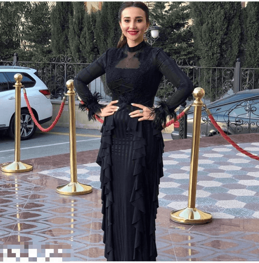 Kim feather maxi dress - REBECATHELABEL