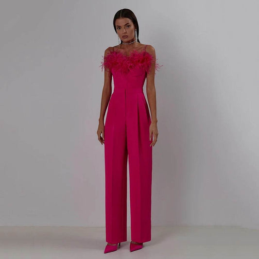 Ostrich Feather pant set - REBECATHELABEL