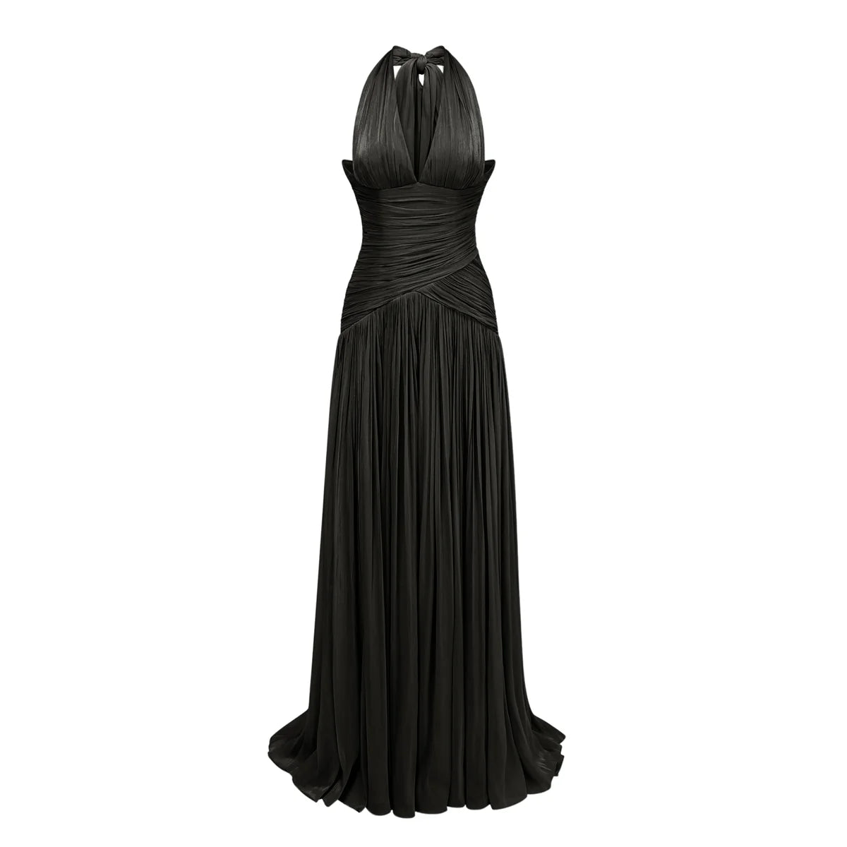 Black Gathered Maxi Dress