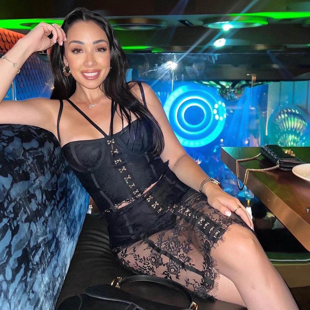 Black Sexy Tight Handmade Lace Top and Skirt Party Set - REBECATHELABEL