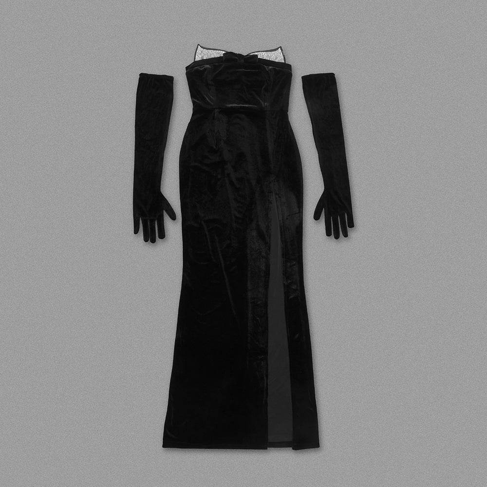 Miss gorgeous floor length velvet dress - REBECATHELABEL