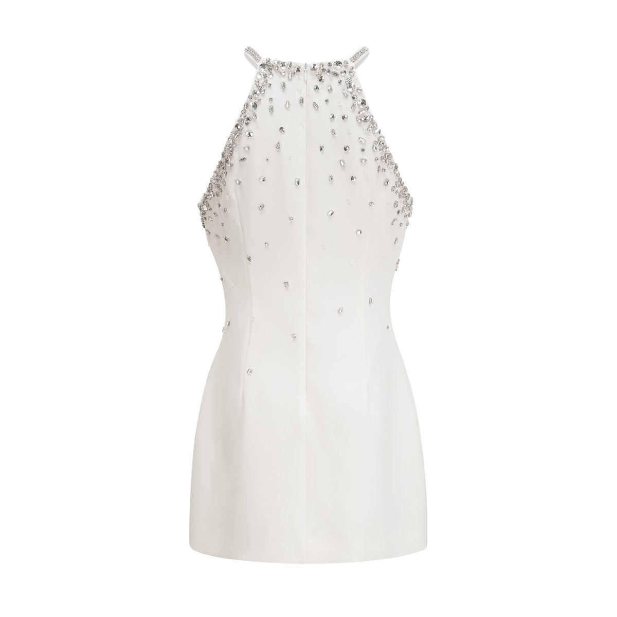 white embellished mini dress