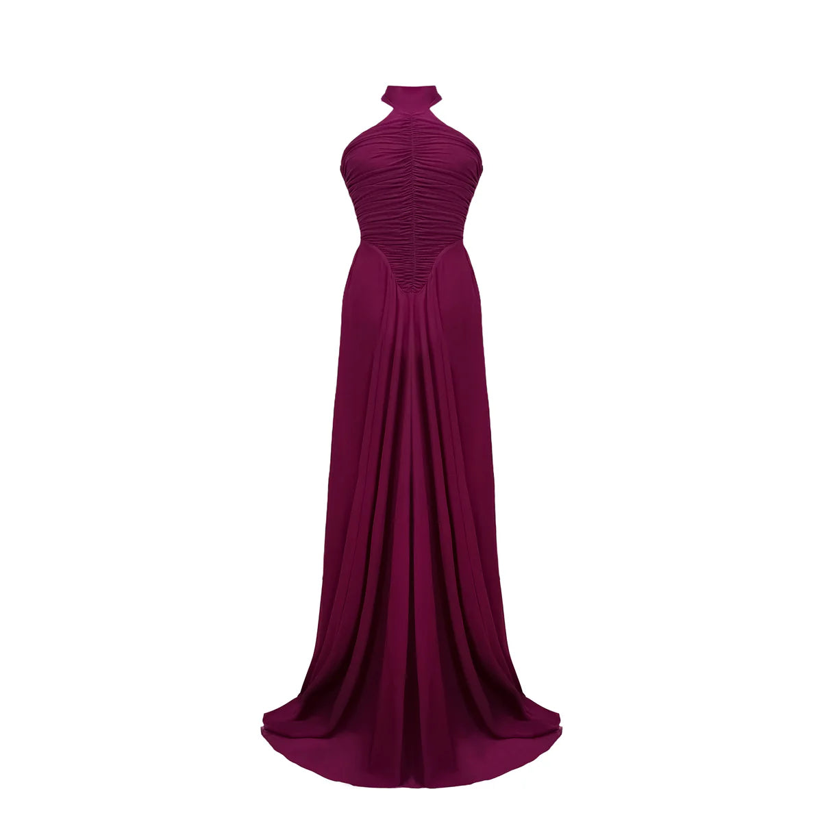 Purple Ruched Maxi Dress