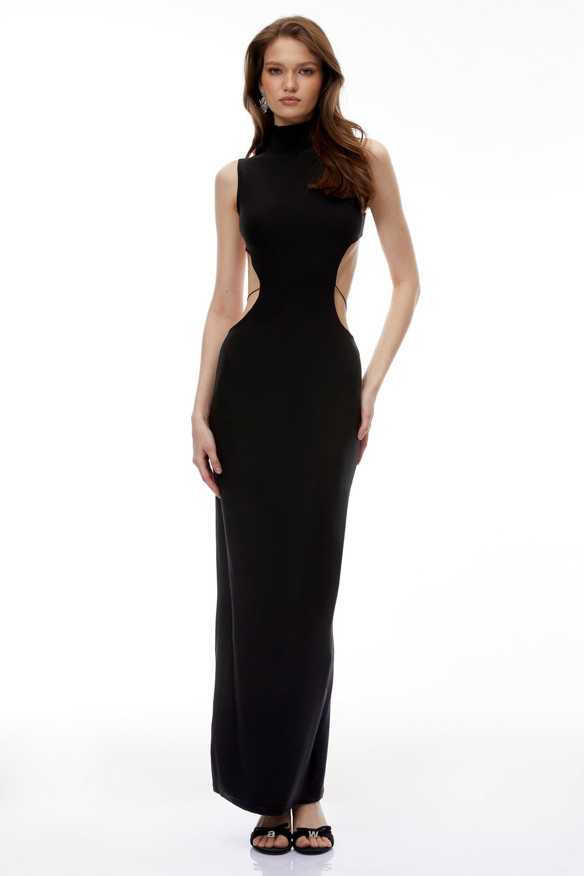 Black Cut-Out Open Back Maxi Dress